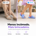 Chinelo infantil feminino Passato 2 em 1 com correia, leve, antiderrapante e confortável para meninas.