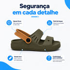 Sandália infantil Papete Meninos 2 em 1 Passato com correia, antiderrapante e resistente, ideal para crianças.