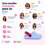 Babuche infantil menina Passato 2 em 1, injetado, leve, confortável e antiderrapante, com correia ajustável.