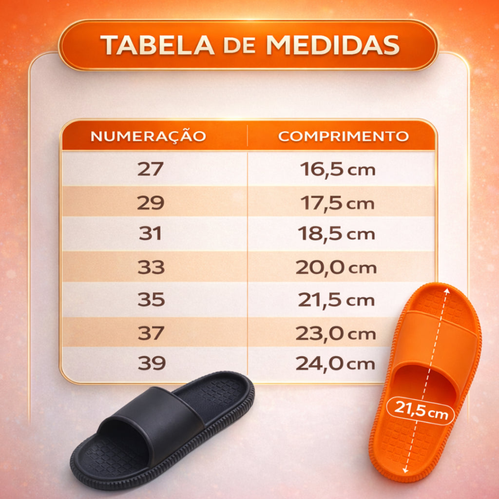 Chinelo Slide Ortopédico Nuvem Unissex | Palmilha Anatômica, Leve e Antiderrapante | Passato