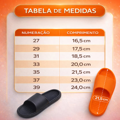 Chinelo Slide Ortopédico Nuvem Unissex | Palmilha Anatômica, Leve e Antiderrapante | Passato