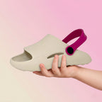 Chinelo infantil feminino Passato 2 em 1 com correia, leve, antiderrapante e confortável para meninas.