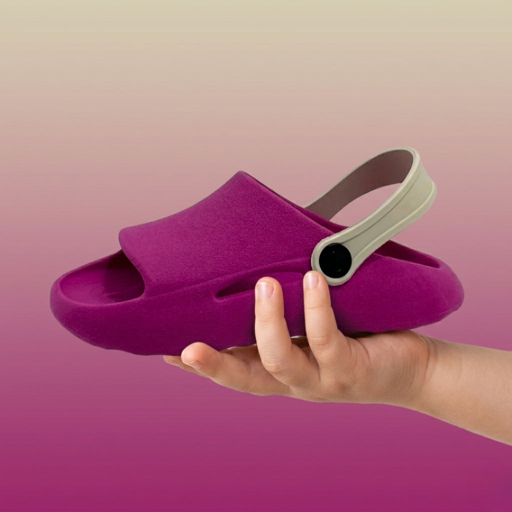 Chinelo infantil feminino Passato 2 em 1 Nuvem leve, antiderrapante e confortável com correia para meninas.