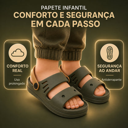 Sandália Papete Infantil Meninos 2 em 1 com Correia | Confortável, Antiderrapante e Resistente | Passato