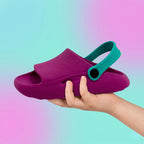 Chinelo infantil menina Passato 2 em 1 com correia, leve, antiderrapante e confortável para crianças.