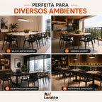 Conjunto de 4 cadeiras empilháveis Allegra da LARATTO Home & Decor, reforçadas para cozinha, sala de jantar ou restaurante.