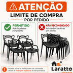 Conjunto de 4 cadeiras Allegra empilháveis reforçadas para cozinha, sala de jantar ou restaurante, da marca LARATTO Home & Decor.