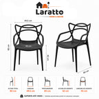 Conjunto de 4 cadeiras empilháveis Allegra da LARATTO Home & Decor para cozinha, sala de jantar ou restaurante, reforçadas e modernas.