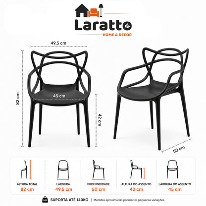 Kit Cadeiras Allegra 2/4 Unidades Empilhável Reforçada Cozinha Sala Jantar Restaurante Apartamento