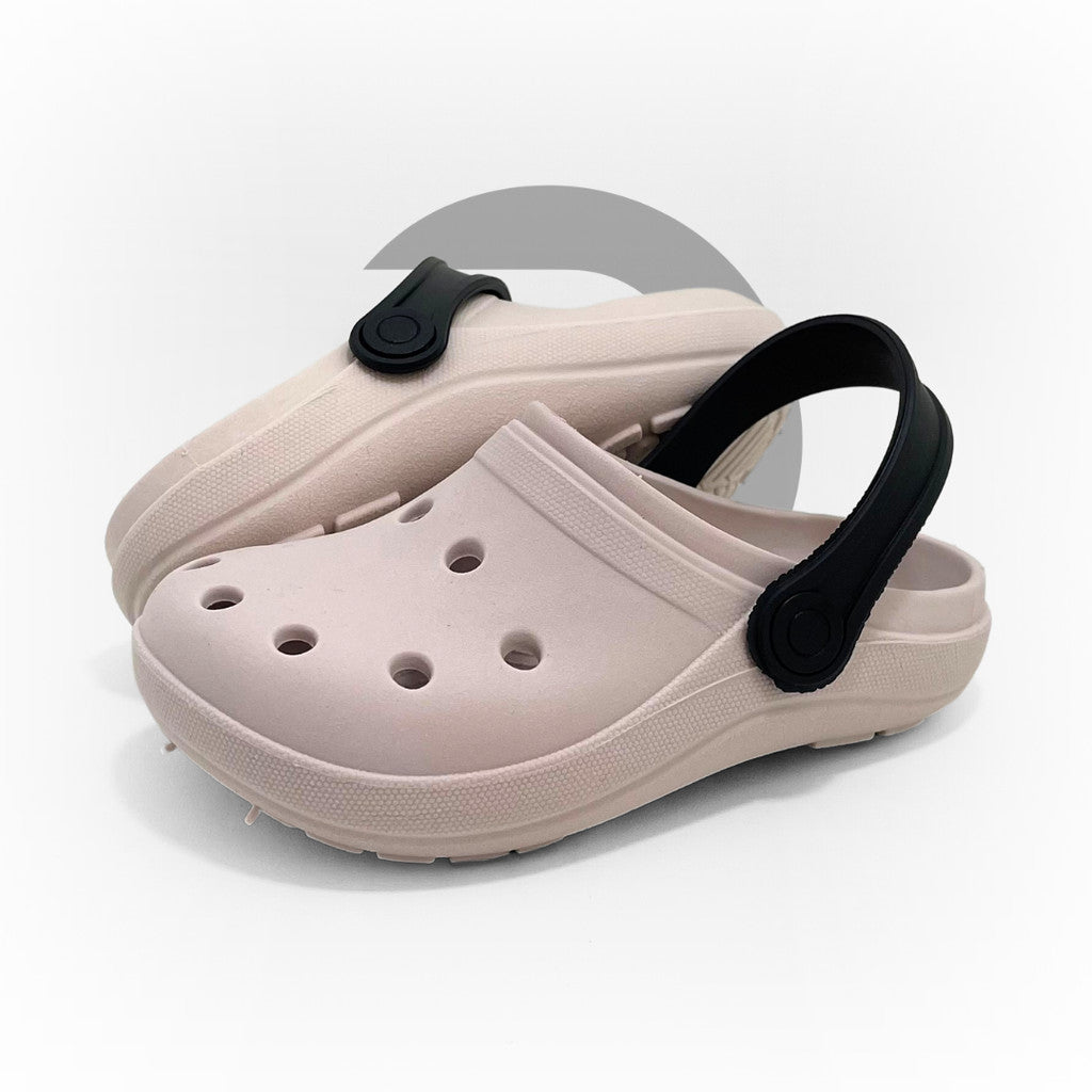 Babuche infantil feminino Passato 2 em 1 com correia, injetado, leve, confortável e antiderrapante, para crianças pequenas.